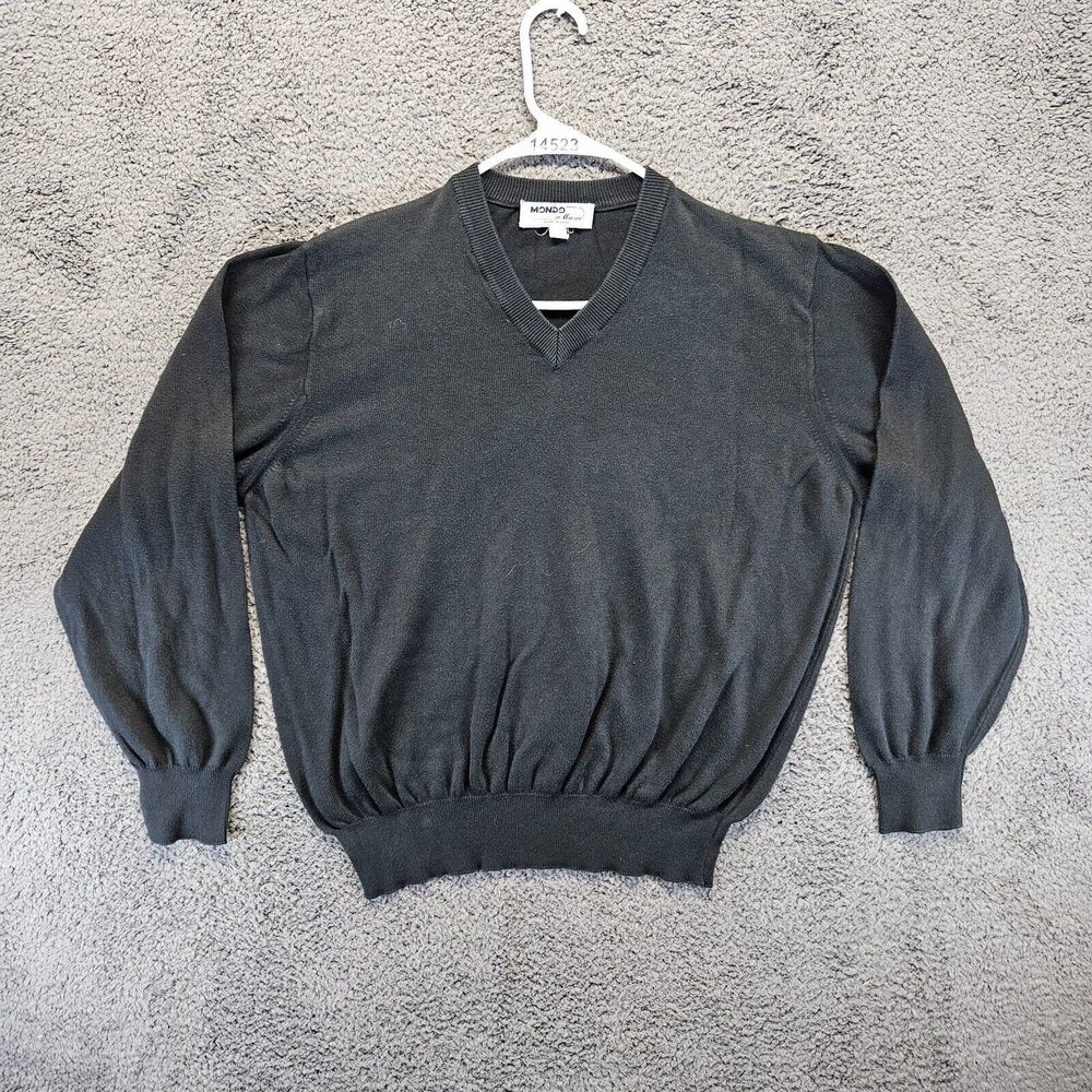 Mondo di Marco Sweater Mens Size Medium‎ Black Crewneck Knit Pullover